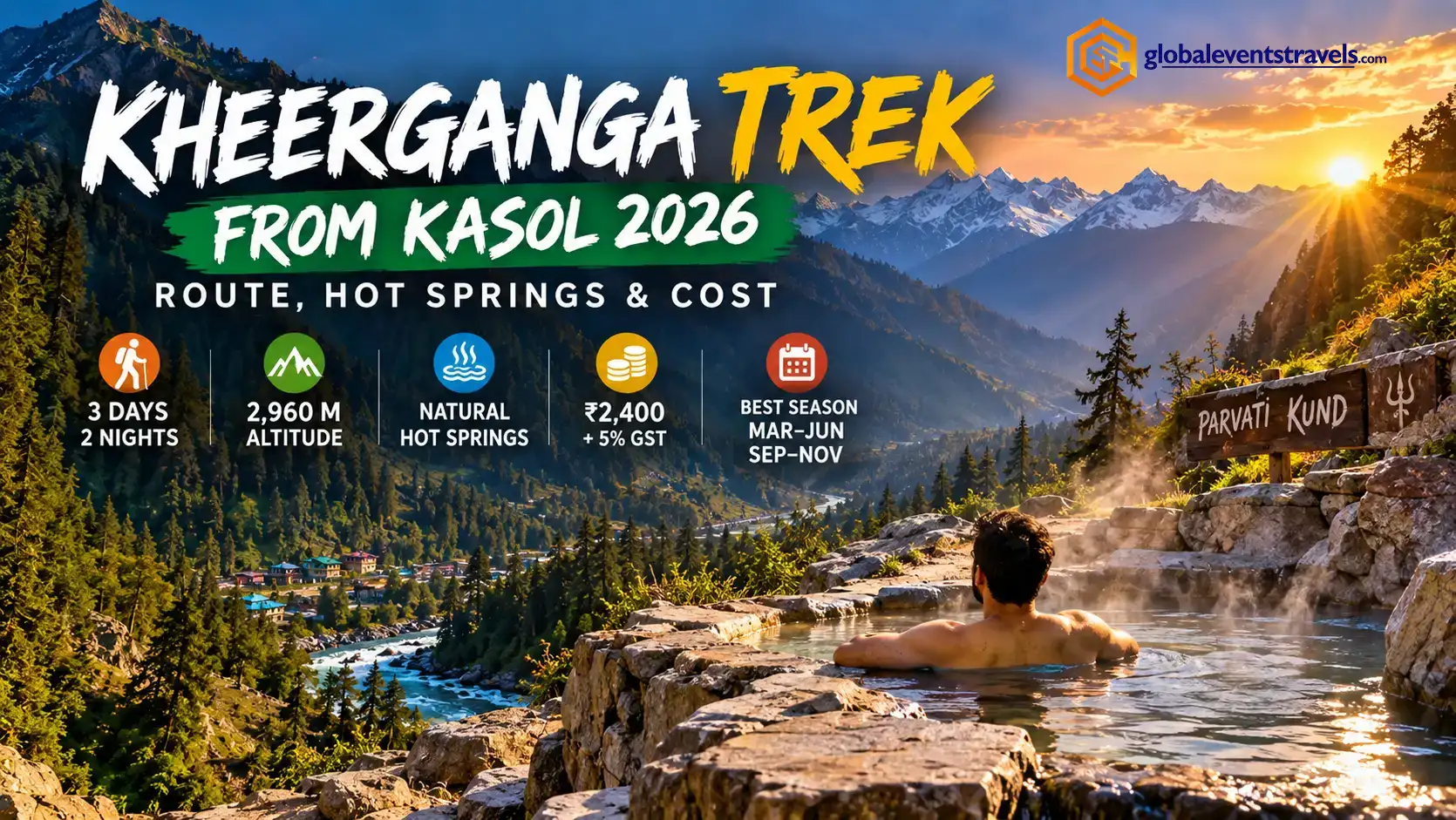 Kheerganga Trek from Kasol 2026: Route, Hot Springs & Cost Guide